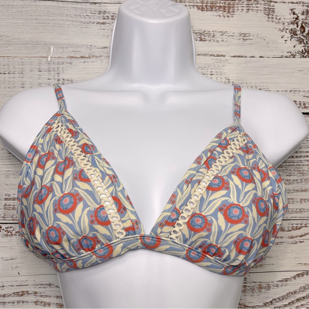 🔥 SALE ANTONIO MELANI Bikini Swim Top Blue Floral | Size 12